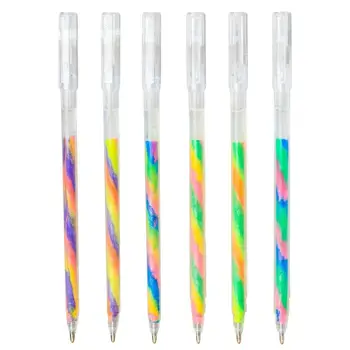  блестящие гелевые ручки 6 цветов тонкая точка радужные градиентные ручки для выделения на маркерах Захват цветных карандашей для картин