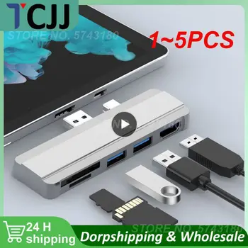 1 ~ 5 шт. в 1 USB-док-станция для Surface 5 4 3 док-станция концентратора с 4K HDMI-совместимым слотом USB 3.0 TF