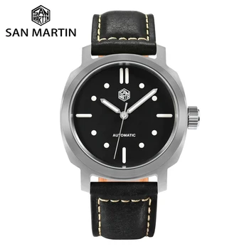 Сан-Мартин Мужчины Автоматические Часы 40 мм Спортивные механические наручные часы Сапфир 100 м Водонепроницаемый BGW-9 Светящийся YN55 Быстросъемный ремешок