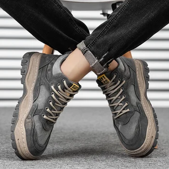 Мужская легкая удобная рабочая обувь Нескользящие повседневные кроссовки для прогулок на открытом воздухе
