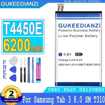 GUKEEDIANZI Аккумулятор для Samsung Galaxy Tab 3 8.0, T310, T315, T311, SM-T310, SM-T311, E0396, E0288, Аккумулятор большой мощности, 6200 мАч