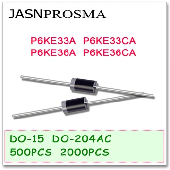 JASNPROSMA 500PCS 2000PCS DO-204AC DO-15 P6KE33 P6KE33A P6KE33CA P6KE36 P6KE36A P6KE36CA P6KE TVS Диод высокого качества