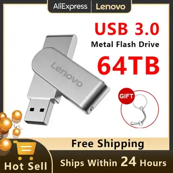  Оригинальный USB-накопитель Lenovo 64 ТБ USB 3.0 Высокоскоростной флэш-диск 520 МБ / с Реальная емкость 16 ТБ 4 ТБ 2 ТБ Флэш-накопитель для ноутбука / ПК