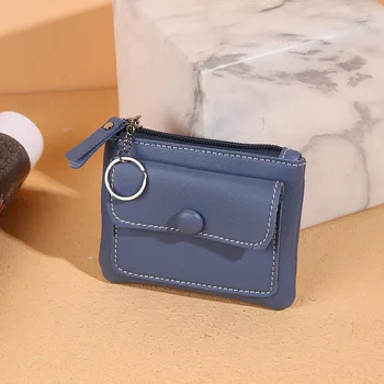 Женский короткий кошелек на молнии Цветная сумка для карт Сумка для монет